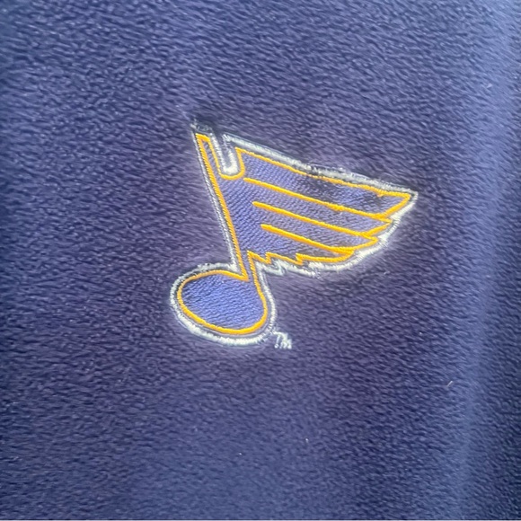 NHL St.Louis Blues Quarter Zip Size 2XL (No Tag) Logo Blue Yellow Fleece Pockets - Picture 6 of 11